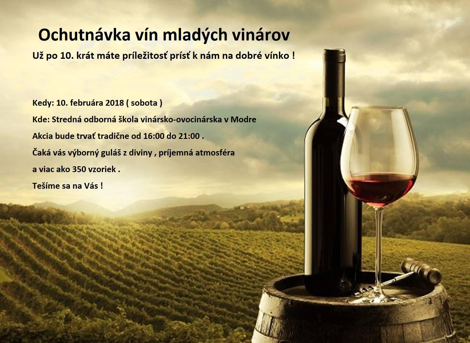 Ochutnávka vín mladých vinárov (10.2.2018)