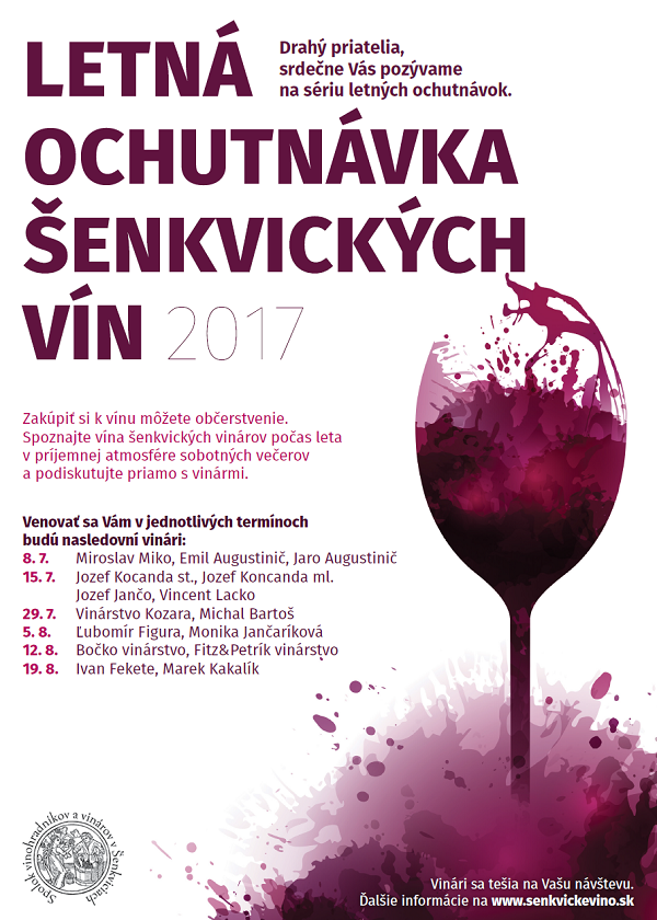 Letné ochutnávky šenkvických vinárov