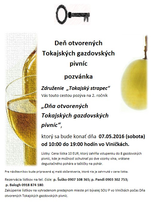 Deň otvorených Tokajských gazdovských pivníc (7.5.2016)