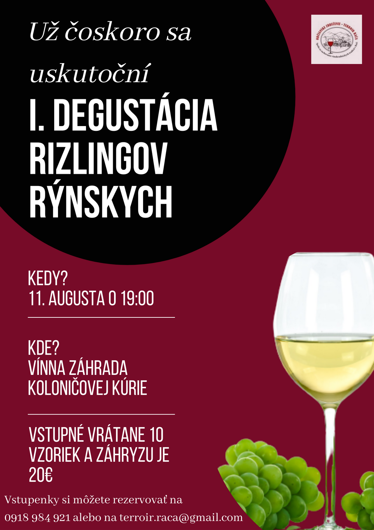 Degustácia Rizlingov rýnskych vo Vínnej záhrade