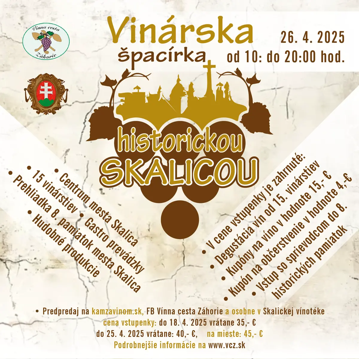 Vinárska špacírka historickou Skalicou