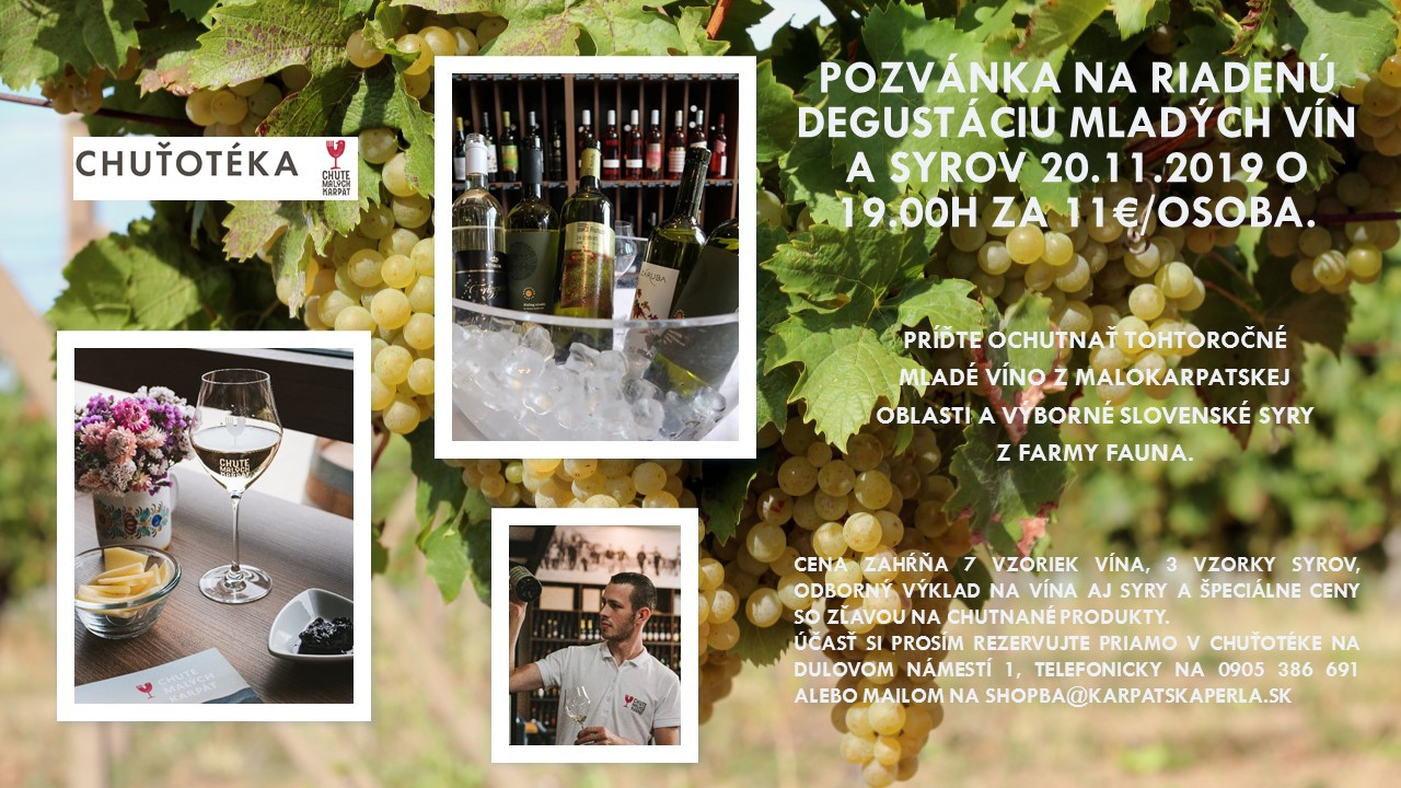 Degustácia mladých vín a syrov v Chuťotéke (20.11.2019)