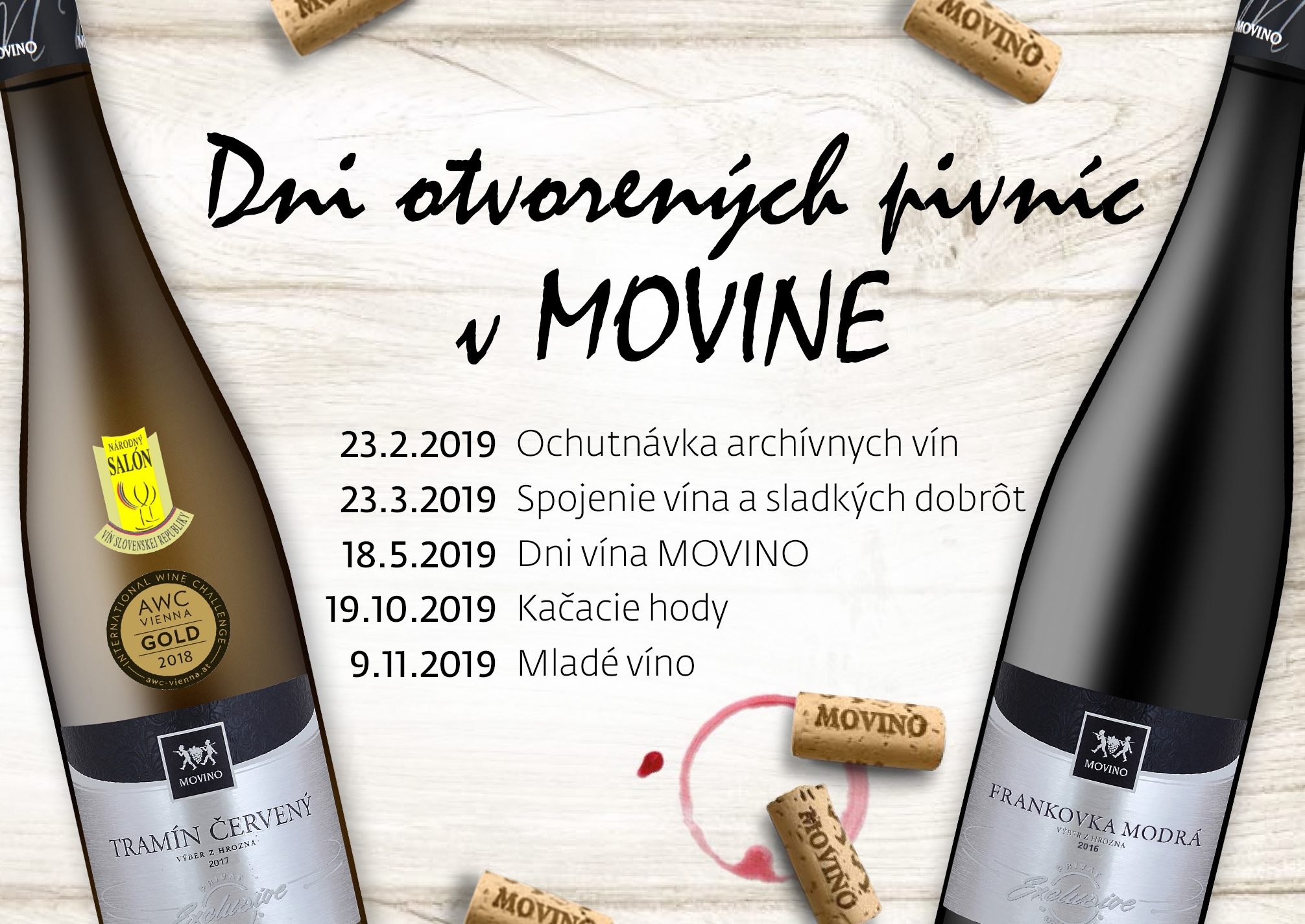 Podujatia vo vinárstve MOVINO v roku 2019