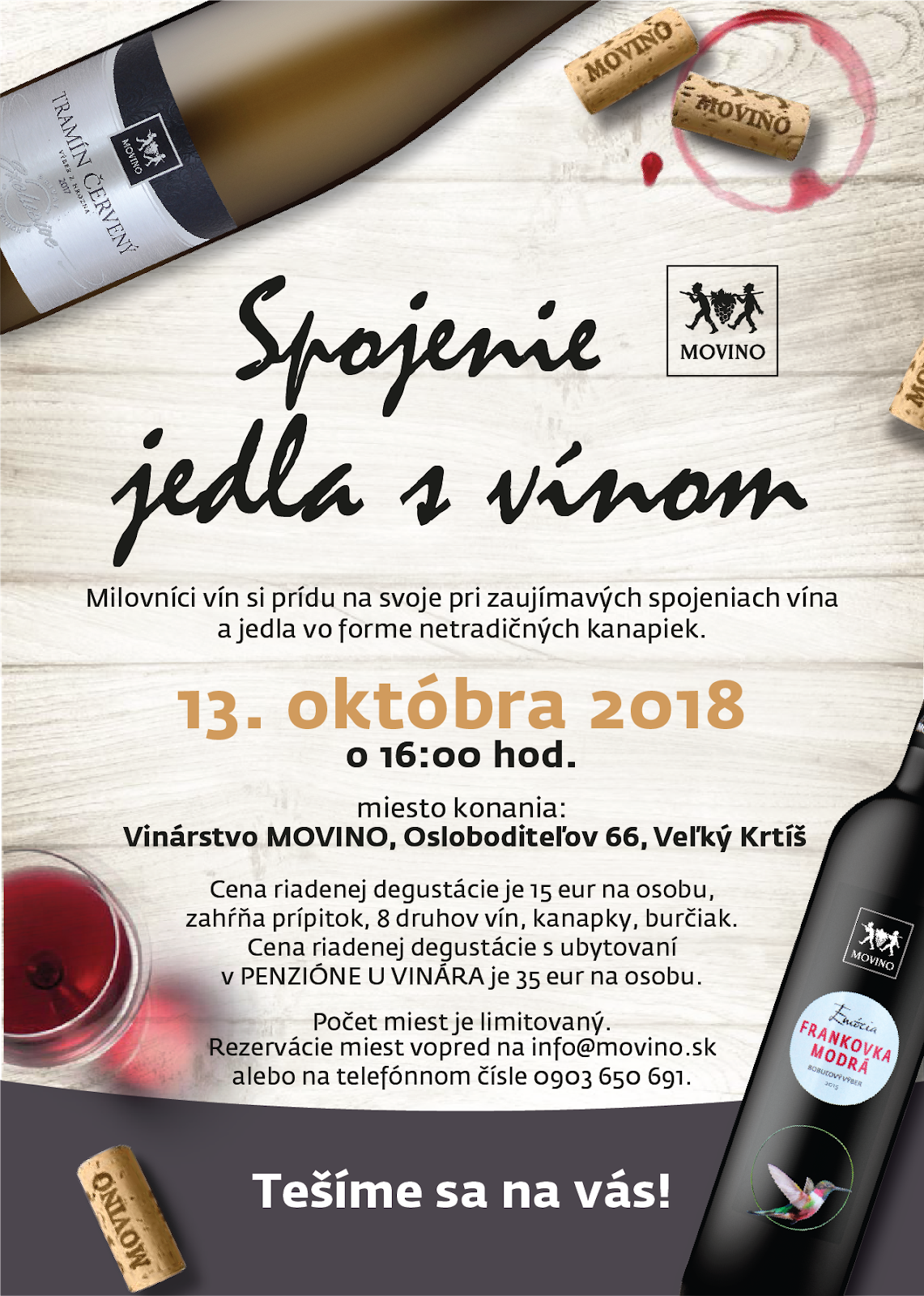 Spojenie jedla s vínom vo vinárstve MOVINO (13.10.2018)