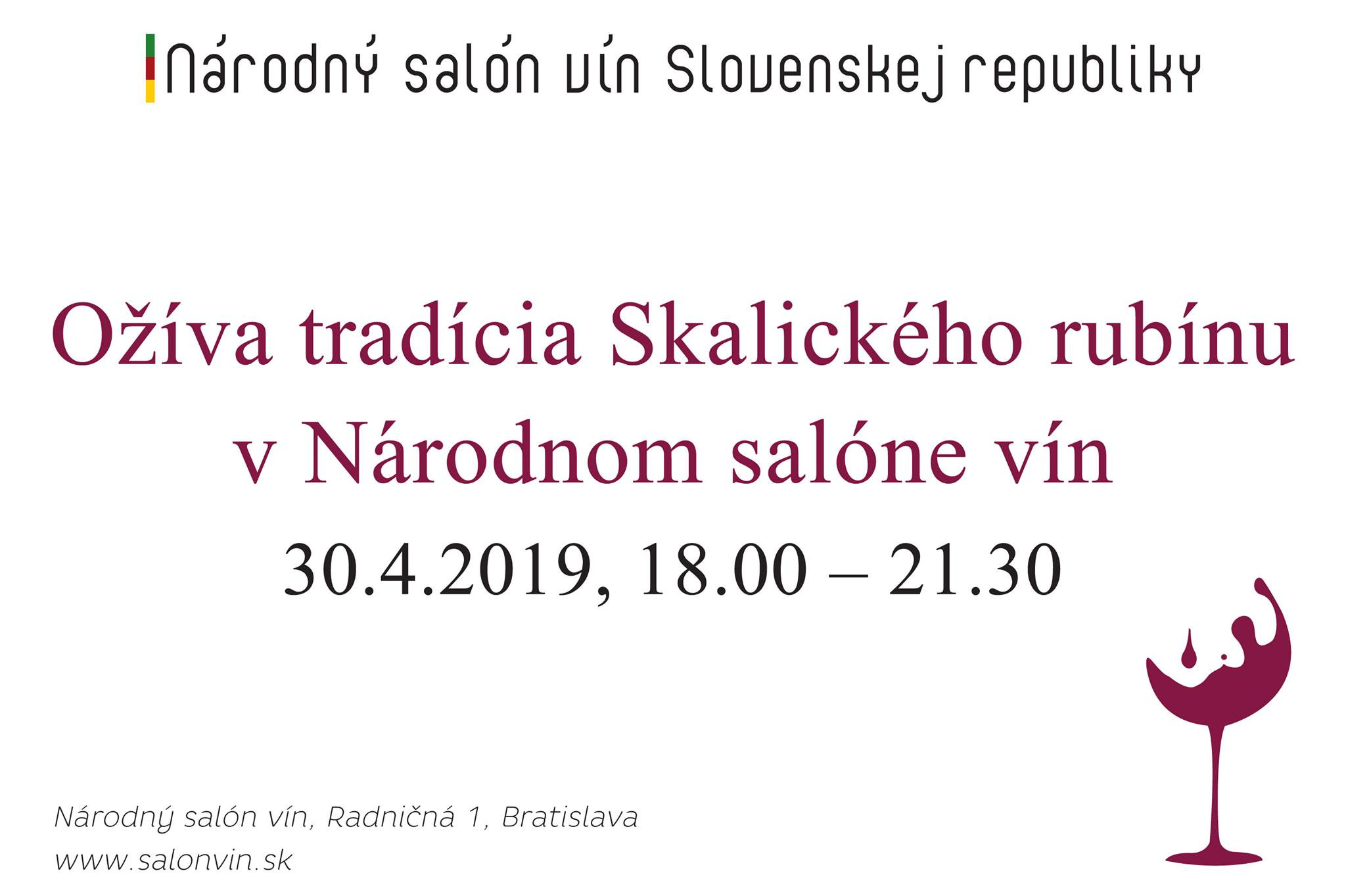 Degustácia Skalického rubínu v Národnom salóne vín (30.4.2019)